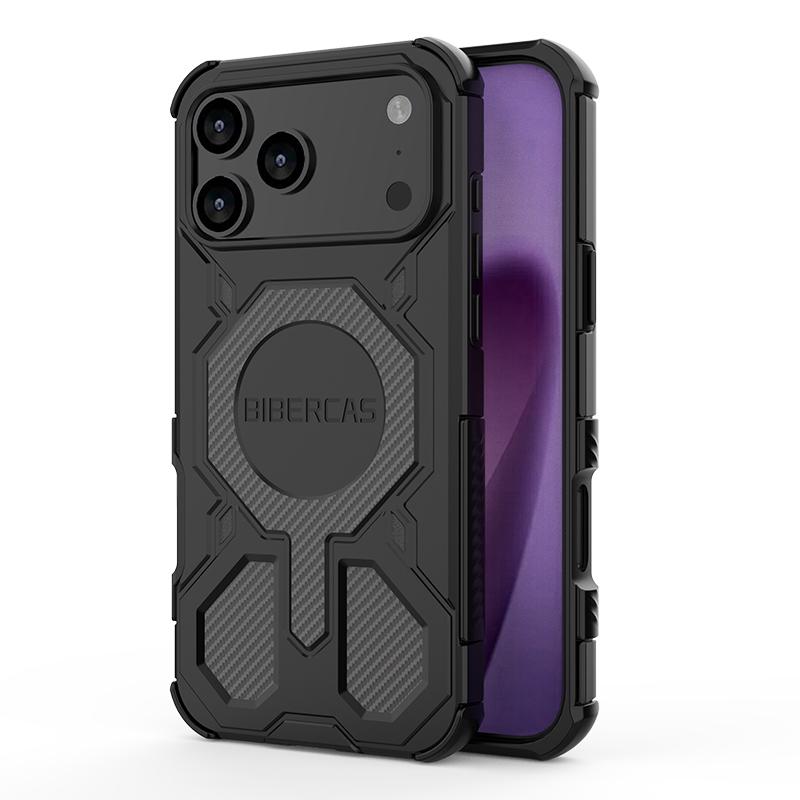 

Роскошный магнитный чехол для MagSafe для iPhone 17 Air 16 15 14 13 Pro Max Plus Сверхпрочная амортизирующая защитная накладка для корпуса iPhone 17 Pro Max чёрный