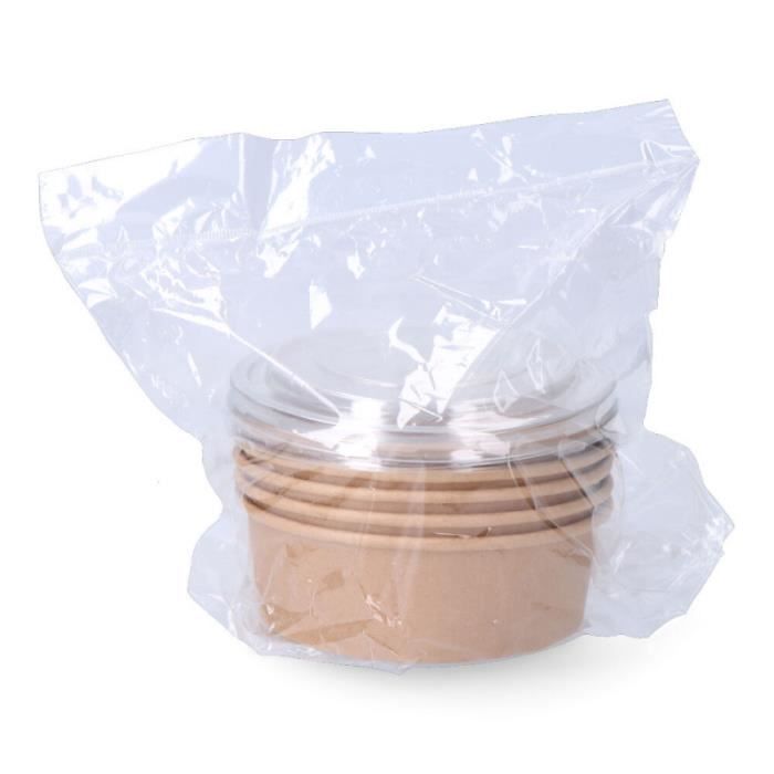 Contenant En Carton Biodégradable Rond Avec Salade/couvercle 500 Cc (5ud)