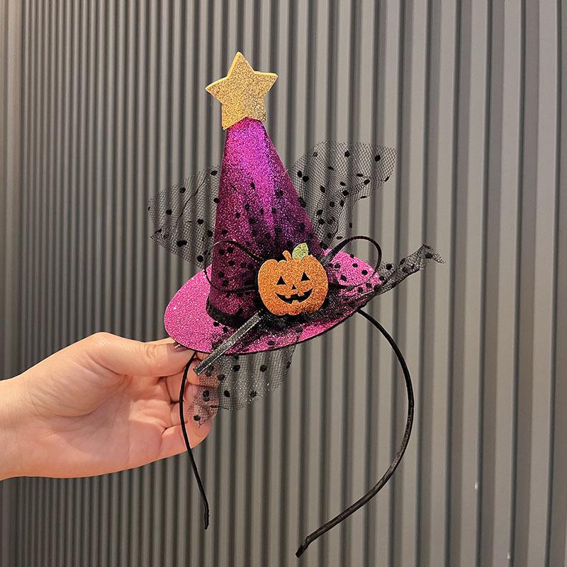 

Фиолетовый бант-паук Хэллоуин повязка на голову с волшебной палочкой для детской прически