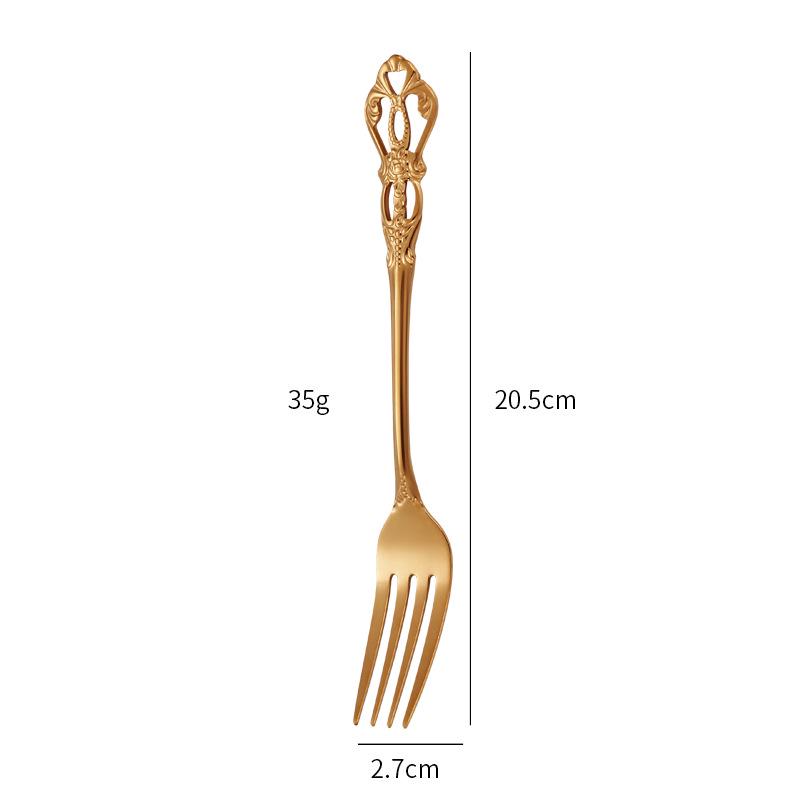 Elegant Stainless Steel Cutlery Set: Royal Court Embossed Steak Knife, Fork & Dessert Spoon for Western Cuisine