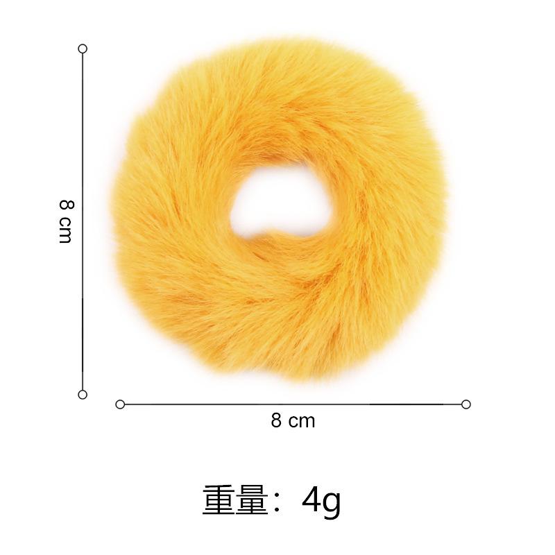 Winter Soft Plush Hair Scrunchies Blue Pink Rabbit Fur Hair Tie Women Sweet Ponytail Hair Rope Elastic Rubber Bands