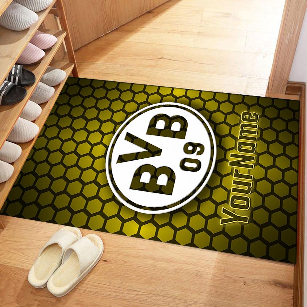 Borussia Dortmund Benutzerdefinierter Namens Teppich Design für Arbeitszimmer Spielzimmer Schlafsaal Spielzimmer Rutschfester Teppich Büro Heimdekoration