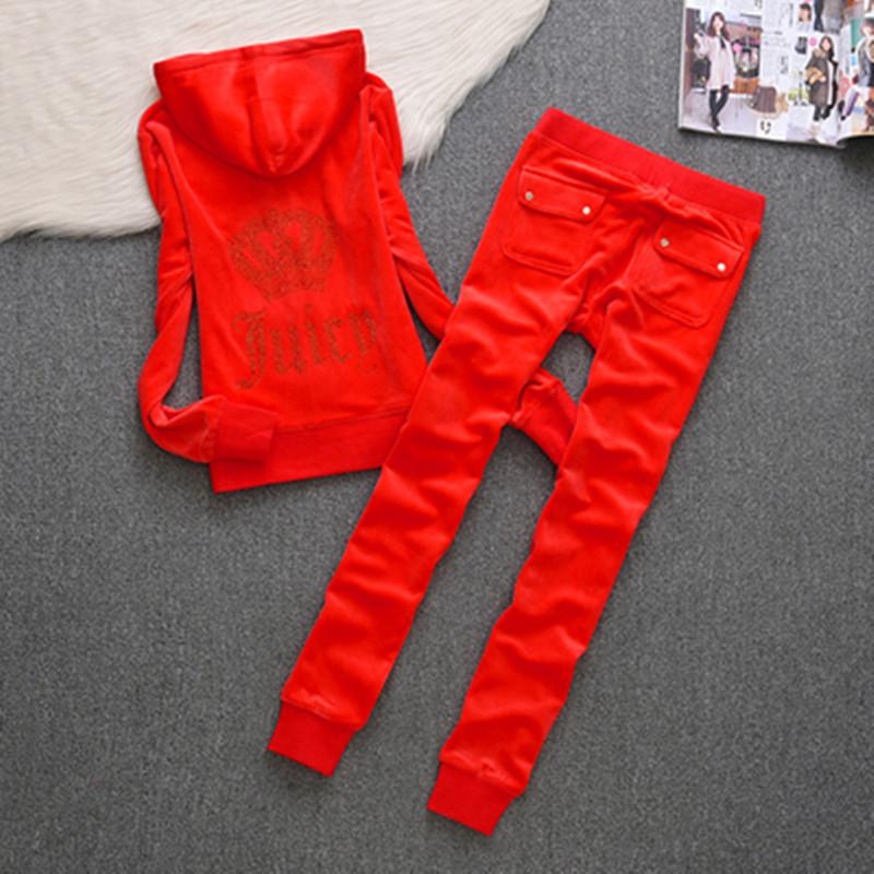 European Spring/Autumn JC Fashion Gold Velvet Women's Sportswear Set with Hotfix Letter Details