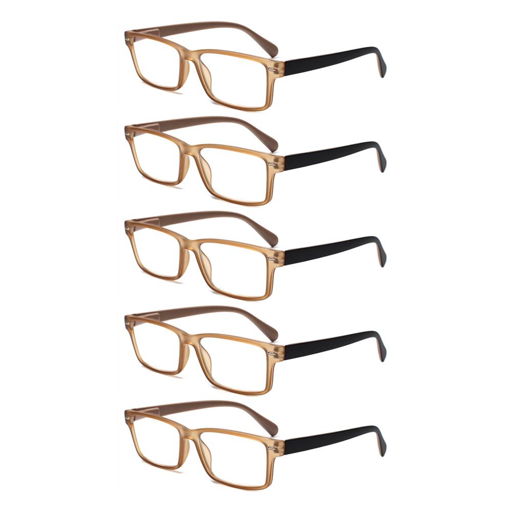 Turezing 5 Pack Reading Glasses Men Women Blue Light Blocking Spring Hinge HD Reader Eyewear