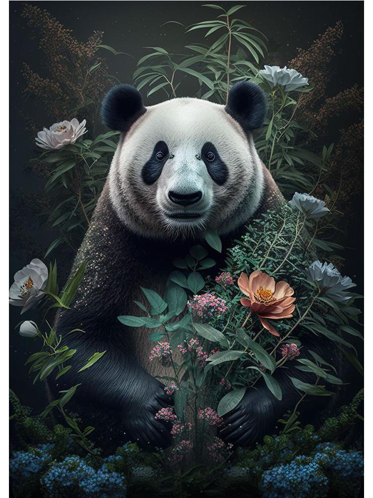 Vintage Animals In Jungle Flowers Canvas Painting Poster Print Peacock Toucan Parrot Elephant Monkey Wall Art Room Home Decor