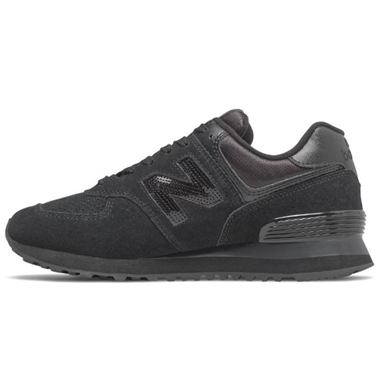 New Balance NB 574 Retro Semišová Tkanina Syntetická Kůže Nízký Top Ležérní Běžecké Boty Dámské tenisky Černá WL574FHA