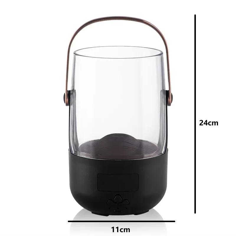 Vintage-Style Humidifier with Realistic Flickering Flame - 200ML Waterless Auto-Off Diffuser & Mood Lighting for Home Decor