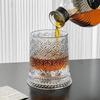 280ML Rotating Whiskey Glass Creative Crystal Premium Beer Cup Str Relief Liquor Cup With Base Straight Drink Mold Wine Glass