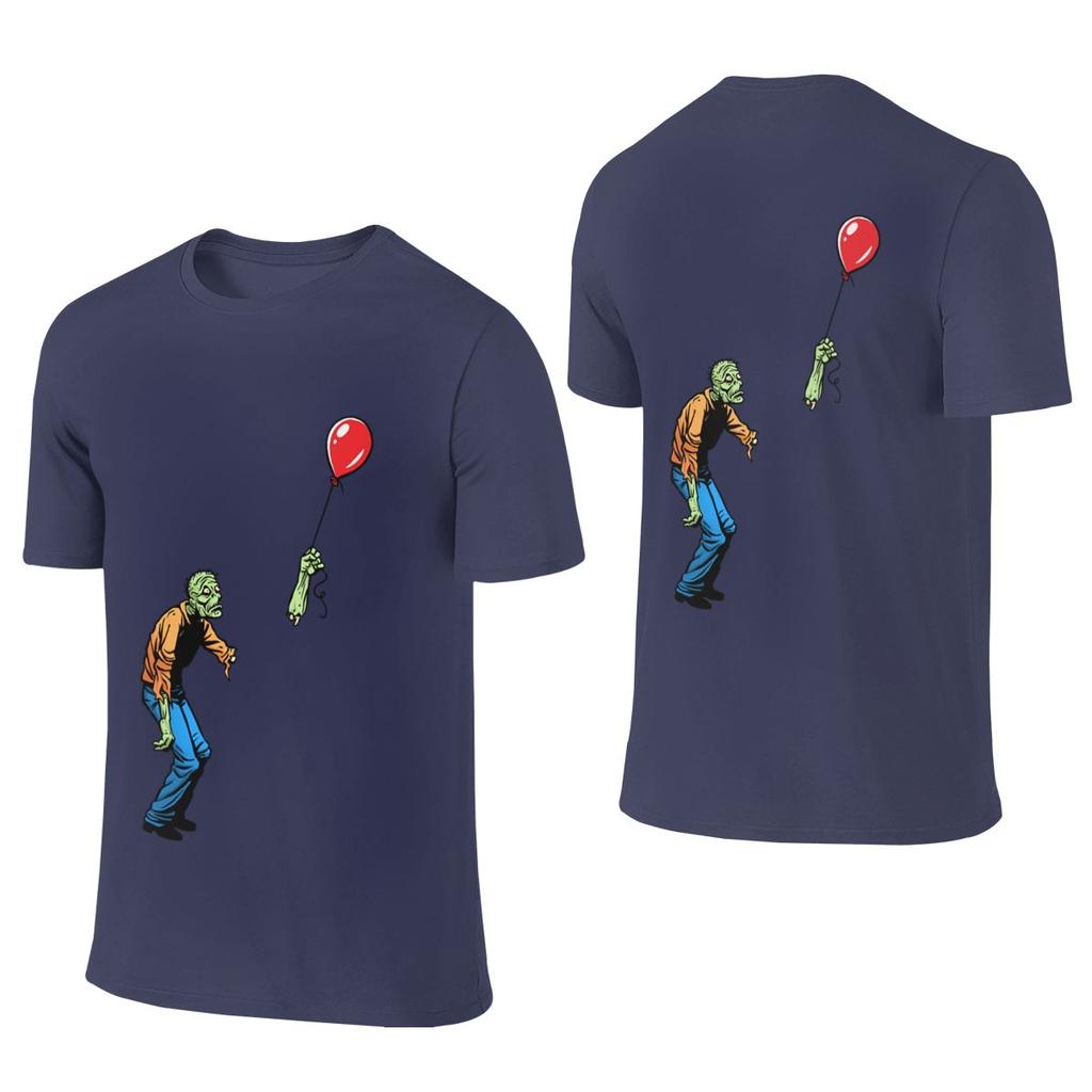 Sad Zombie With Balloon Versatile Reversible Tshirt Street Hiphop No Curling Cotton Tee