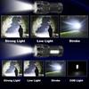 Portable 9 LED Flashlights USB Rechargeable Torch With Pen Clip COB Flashlight Outdoor Fishing Tail Magnetic Work Light
