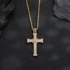 European and American hot-selling hip-hop micro-inlaid zircon cross pendant hipster men's and women's personalized necklace accessories