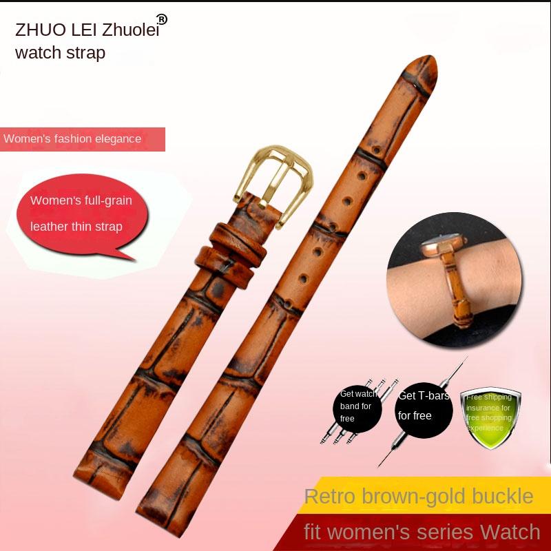 Pro jakoukoli značku Módní kožený řemínek na hodinky dámský mini Štíhlý malý rozměr pásek 6mm 8mm 10 12 14 16mm černý hnědý červený bílý modrý řemínek