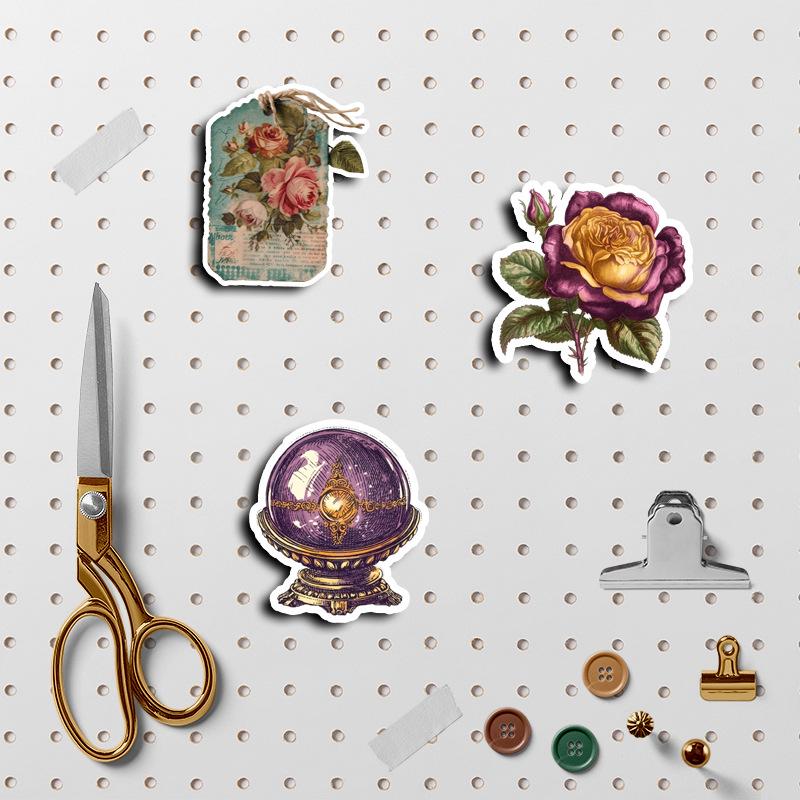 Marandi Retro Plant & Flower Stickers - 50 Sheets for Journaling & Laptops