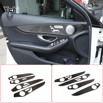 Zachte Koolstofvezel Voor Mercedes Benz C GLC Klasse W205 2014- Interieur Deur Decoratie Paneel Cover Trim Auto Accessoires