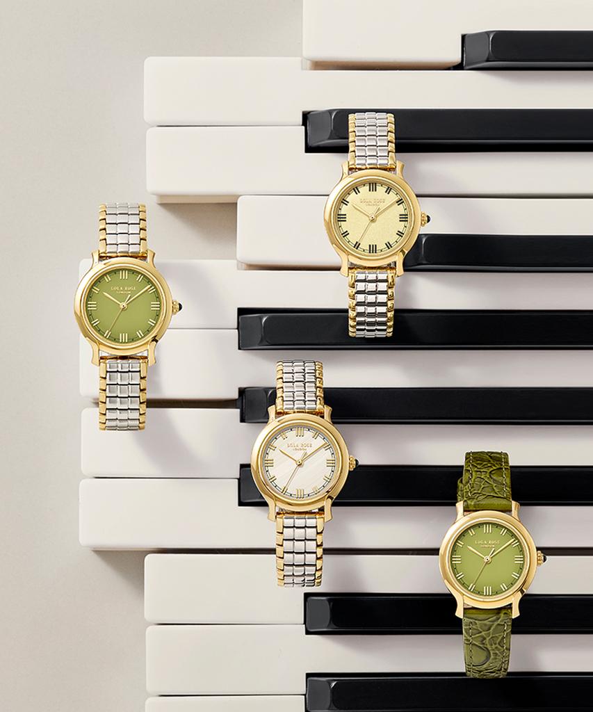 Lollalojeu Waltz Green Onyx Two-Tone Women'S Metal Daily Watch