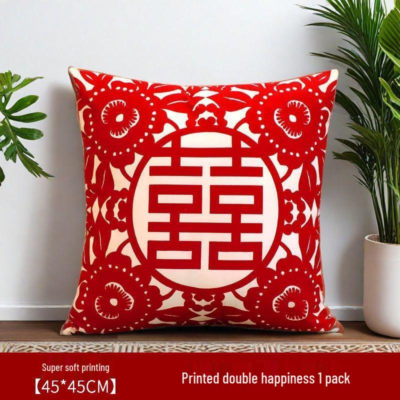 

Festive Wedding Room Throw Pillow Cover with Washable Core - Soft Decorative Pillow for Female s Wedding Décor Cover Only 40cm