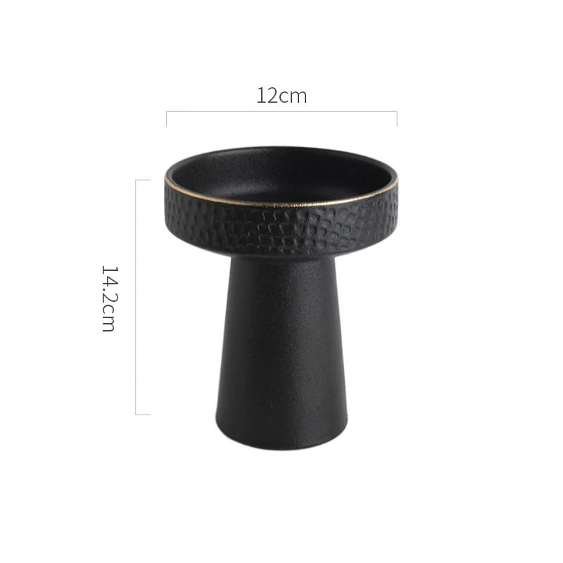 Round Ceramic Pasta Steak Plate Salad Bowl Soup Basins Cooking Plate Kitchen Solid Color Tableware High Foot Snack Desserts Tray