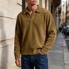 Men's Retro Corduroy Long Sleeve Shirt with Lapel Collar for Casual Everyday Wear
