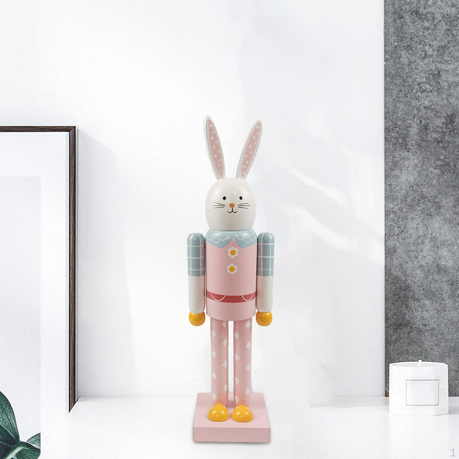 

Пасхальный кролик украшение Щелкунчик украшение Кролик Праздничный ручной работы домашний декор Подарочная столешница розовый