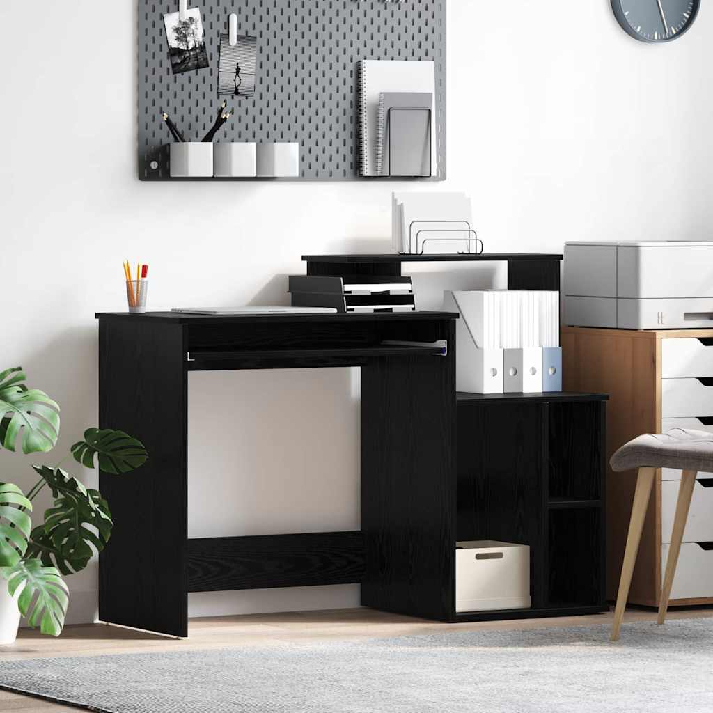 Desk Black Oak Effect 120.5 x 44 x 88.5 cm