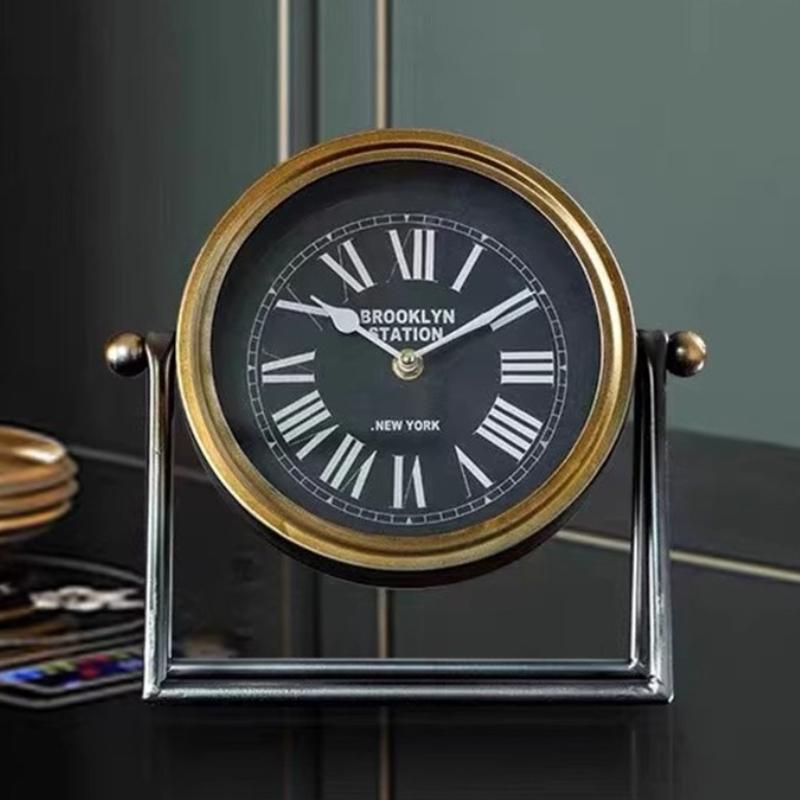 Retro Desk Clock Elegance Living Room Decoration Table Clocks Silent Design Desk Clock Home Ornaments Table Clocks Metal Art