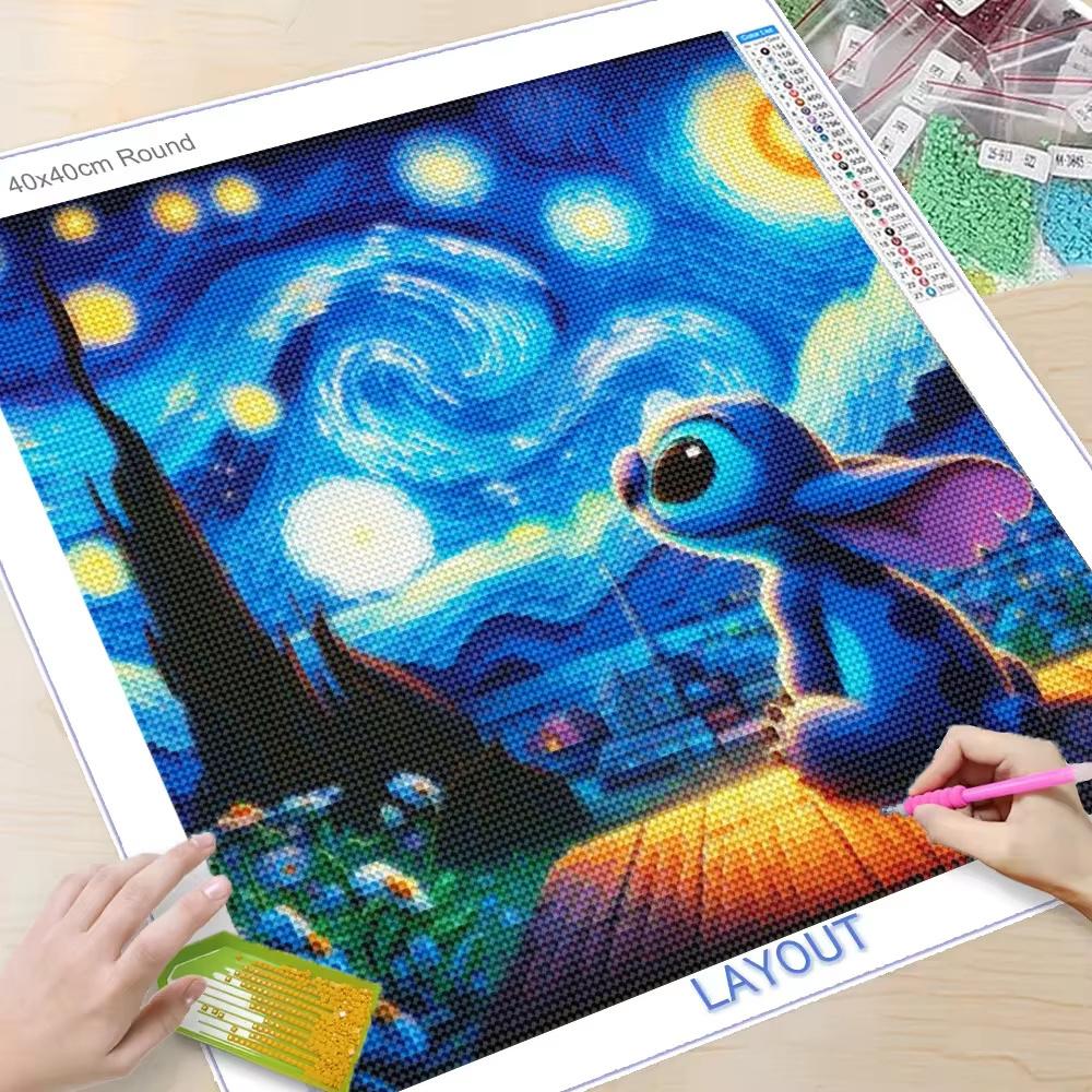 Disney Diamond Painting Cartoon Stitch Diamond Mosaic Van Gogh Starry Night DIY Landscape Craft Kit Handmade Gift Home Decor