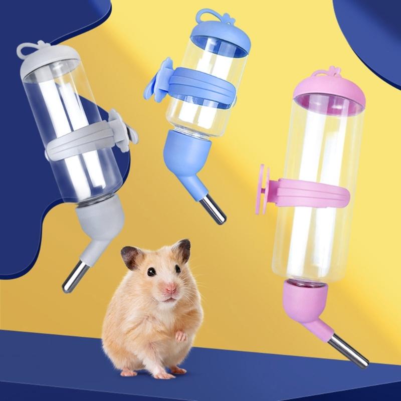 Plastic Water Feeder Bottle Hangings Auto Dispenser Drinker Hamster Small Pet Drinking Stainless Steel-Pipe Fountain