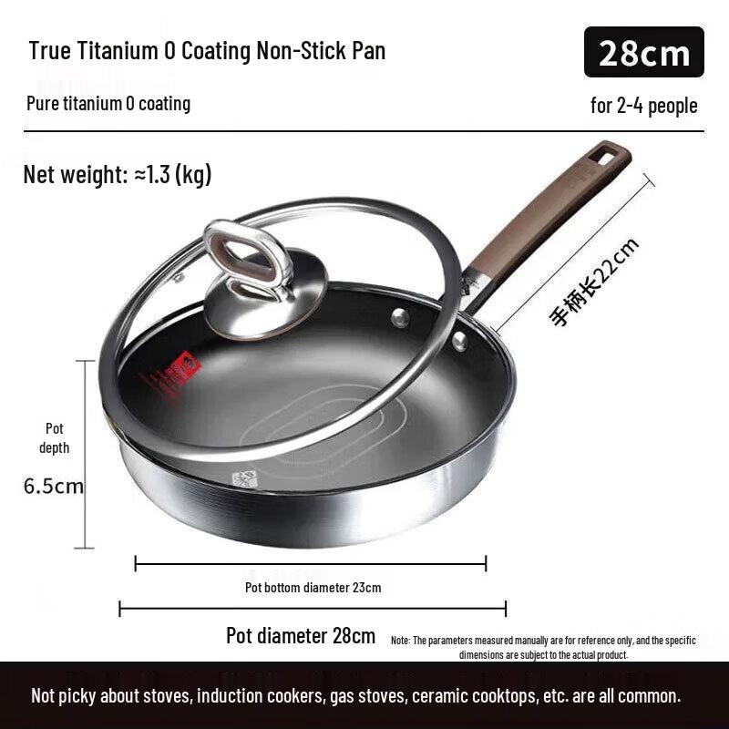 Titanium 316L Stainless Steel Non-stick Frying Pan