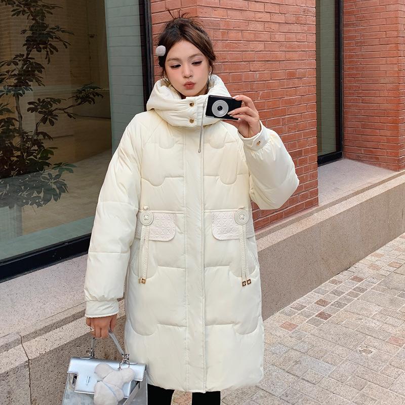 New Thickened Down Cotton Jacket for Women Mid-length Loose Winter Hooded Bread Jacket Cotton Jacket
