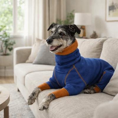 Fashion High Neck Dog Jumpsuit Plush Breathable Pet Warm Sportswear Cold-Proof Stretchy Dog Four Legged Clothes Daily Walk