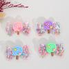4Pcs PVC Bow Hair Clip Candy Barrette Baby Stars Filled Cute Kawaii Waterproof Hairpins For Girls Children Kids Hair Accessories
