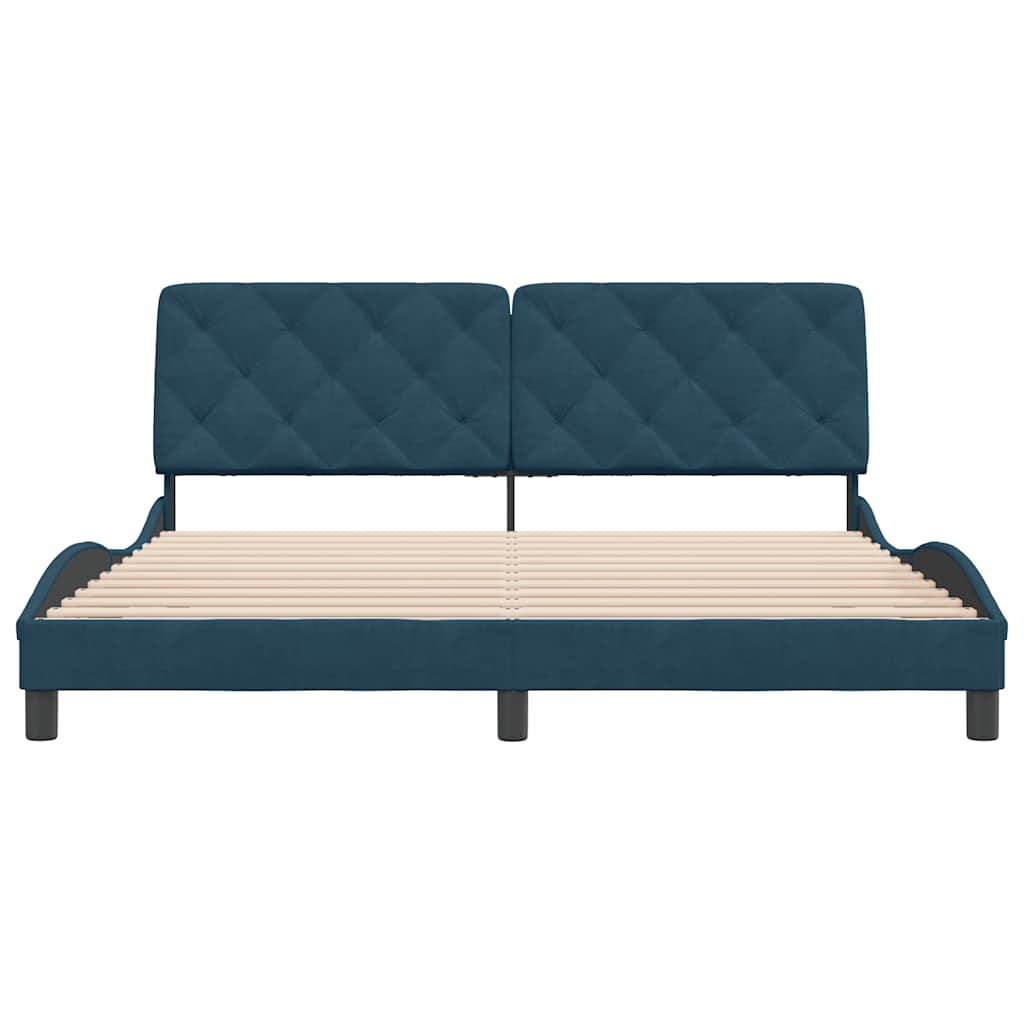 Bed Frame without Mattress Blue 180x200 cm Velvet