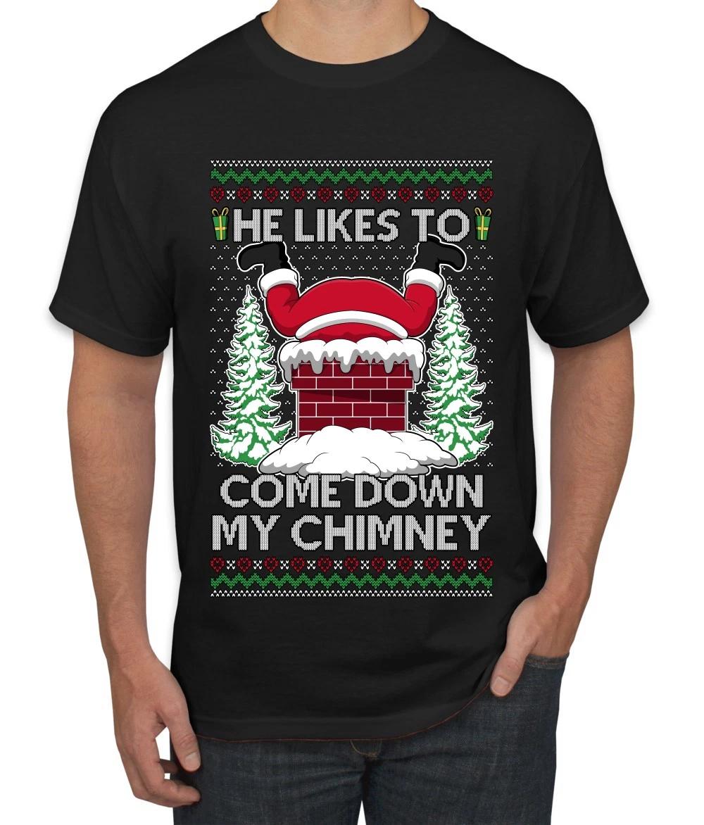 Come Down My Chimney Couples Matching Ugly Christmas Men s T- Shirt S