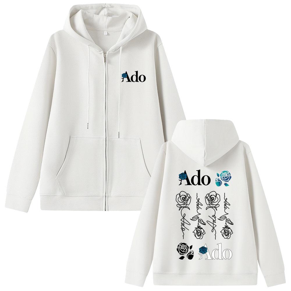 Ado Welttournee Hibana Reißverschluss Hoodie Herren Damen Mode Japanischer Stil Reißverschluss Jacke Unisex Lässig Fleece Reißverschluss Sweatshirt