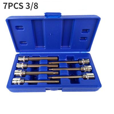 7-teiliges Sechskant-Stecknuss-Adapter-Bit-Set 3/8 Extra Lang Schlagschrauber Steckschlüssel Bohrerbit Adapter Werkzeuge