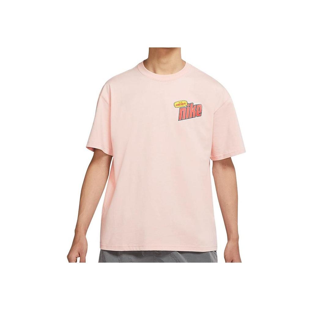 Nike Large Back Logo Print Crew Neck T-Shirt Men Tops Pink DM2198-601