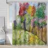 Shower Curtain Waterproof And Mildew-Proof 3D Digital Printing Plant Stone Printing Shower Bathroom Partition