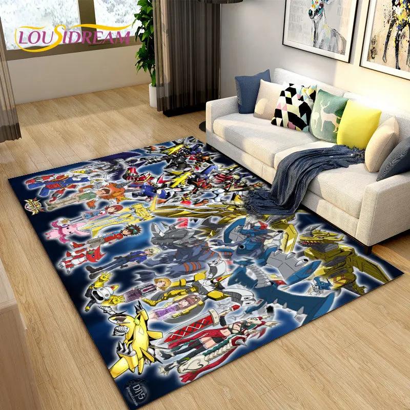 Digimon Adventure Cartoon Area Rug Large,Carpet Rug for Living Room Bedroom Sofa Doormat Decoration, Non-slip Floor Mat Cover 3D
