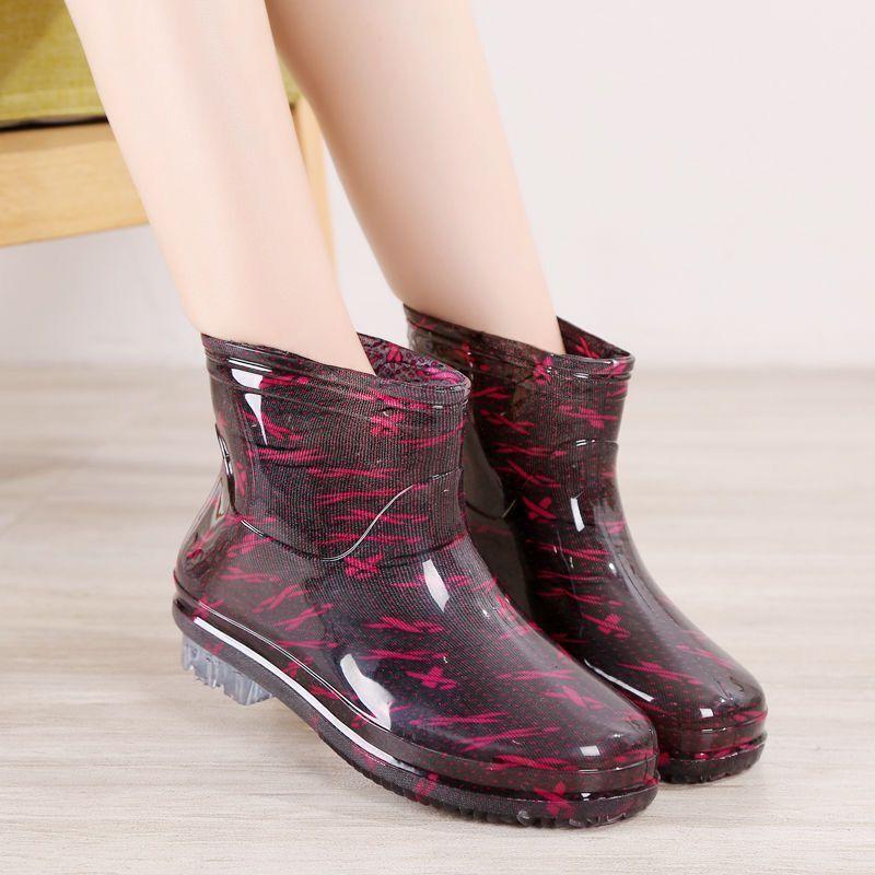 

Nonslip waterproof shoes water boots velvet cotton rain shoes rain boots cover shoes women adult fashion warm high tube rain shoes women 36