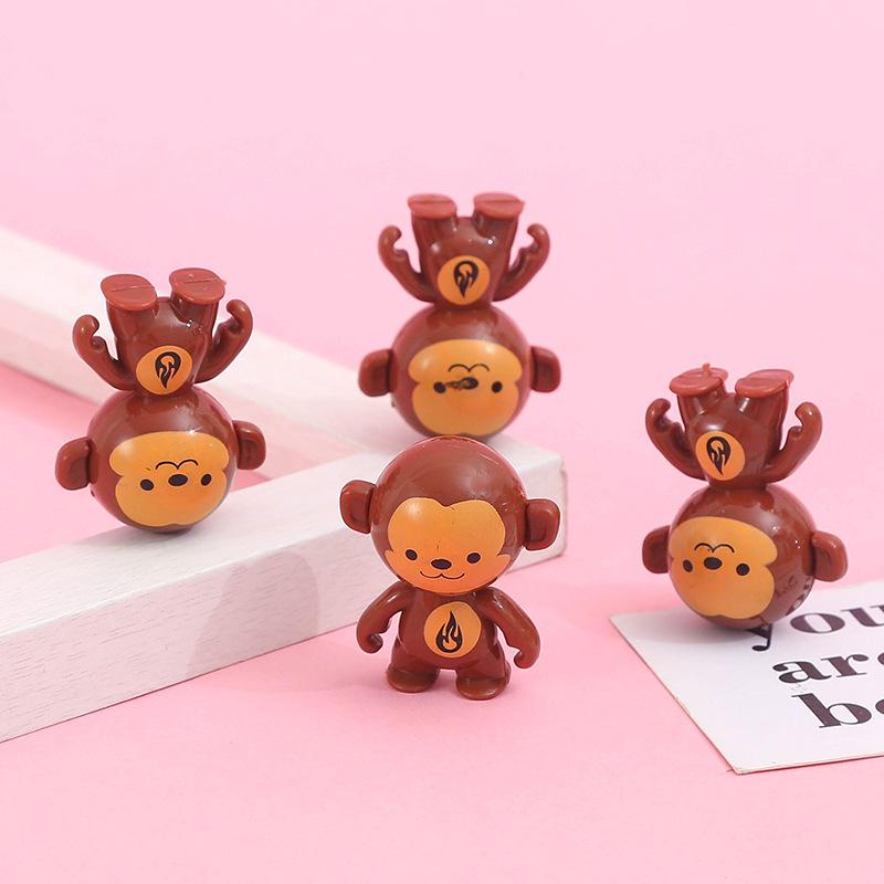 Daruma Cartoon Monkey Stunt Toy - Cute, Silly, Small, and Spins! Perfect As a Gashapon Gift.