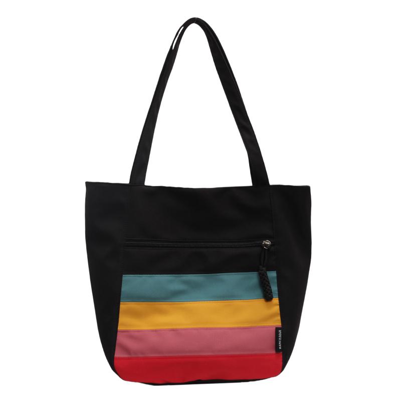 Large Capacity Shoulder Bag Color Block Women's Tote Bag
