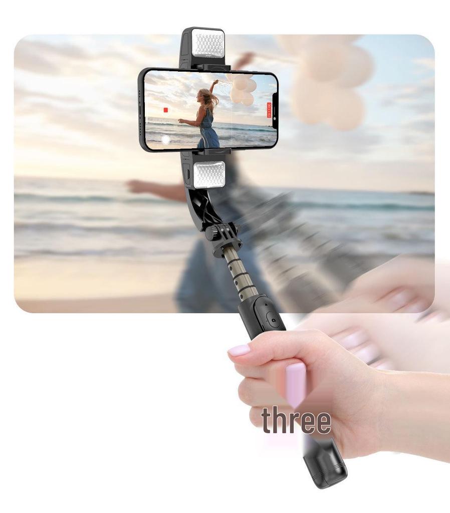 Mechanical Monkey Q08d Single-Axis Handheld Gimbal Stabilizer with Dual Fill Lights & Selfie Stick