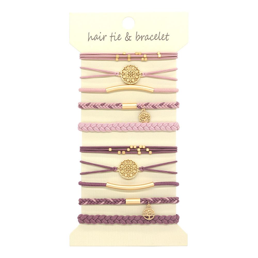 10pcs/set Fashion Bohemia Hair Rubber Bands For Women Elastic Boho Bracelet Hair Tie Girls Ponytail Holder Scrunchies For Hair