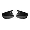 For Honda Accord 9th 2014-2017 Car Reaview Mirror Cover Trim Horn Style Door Sedan Carbon Fiber Style Glossy Black