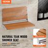 Folding Teak Shower Seat 20.9'' X 16'' Wall Mounted Shower Bench 500 Lbs