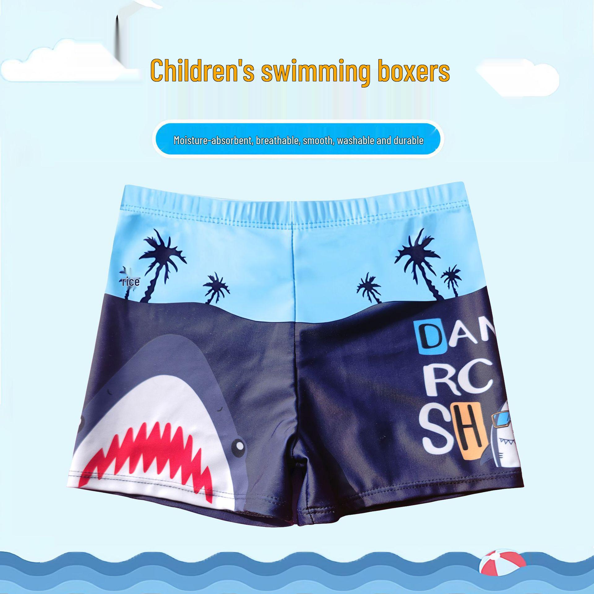 

Cartoon Print Boys Quick-Dry Swim Trunks - Small, Medium, Large Double Extra Large