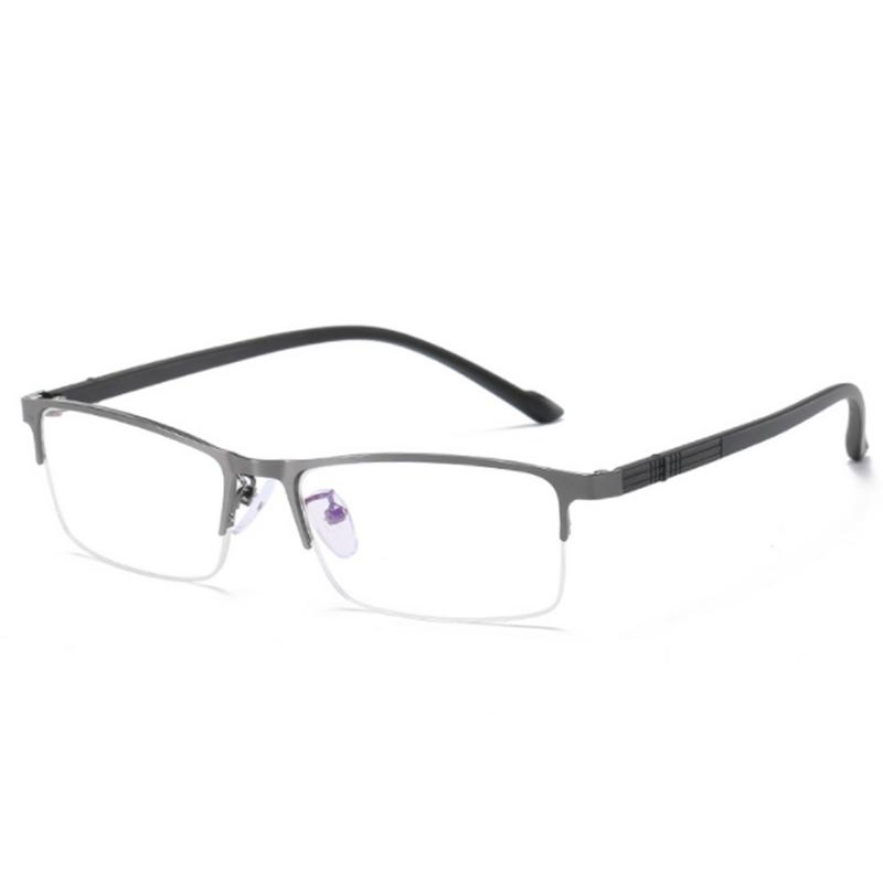 Metal Half Frame Square Myopia Glasses -6 To 0 Degree Student Reading Eyewear +1 To +4