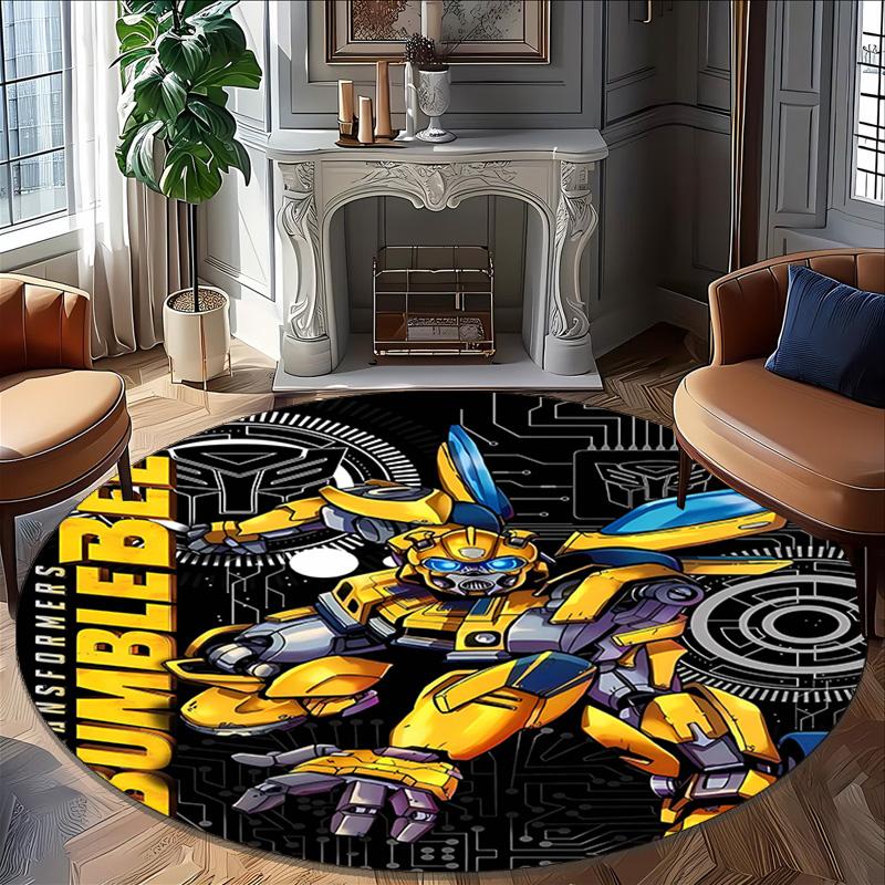 1pc Bumblebee5 Print Round Carpet Chair Round Carpet Suitable for Bedroom Living Room Home Decorative Carpet