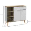 Kitchen Sideboard Storage Unit 1 Drawer 1 Double-Door Cupboard 3 Adjustable Shelves 95 x 35 x 85 cm White