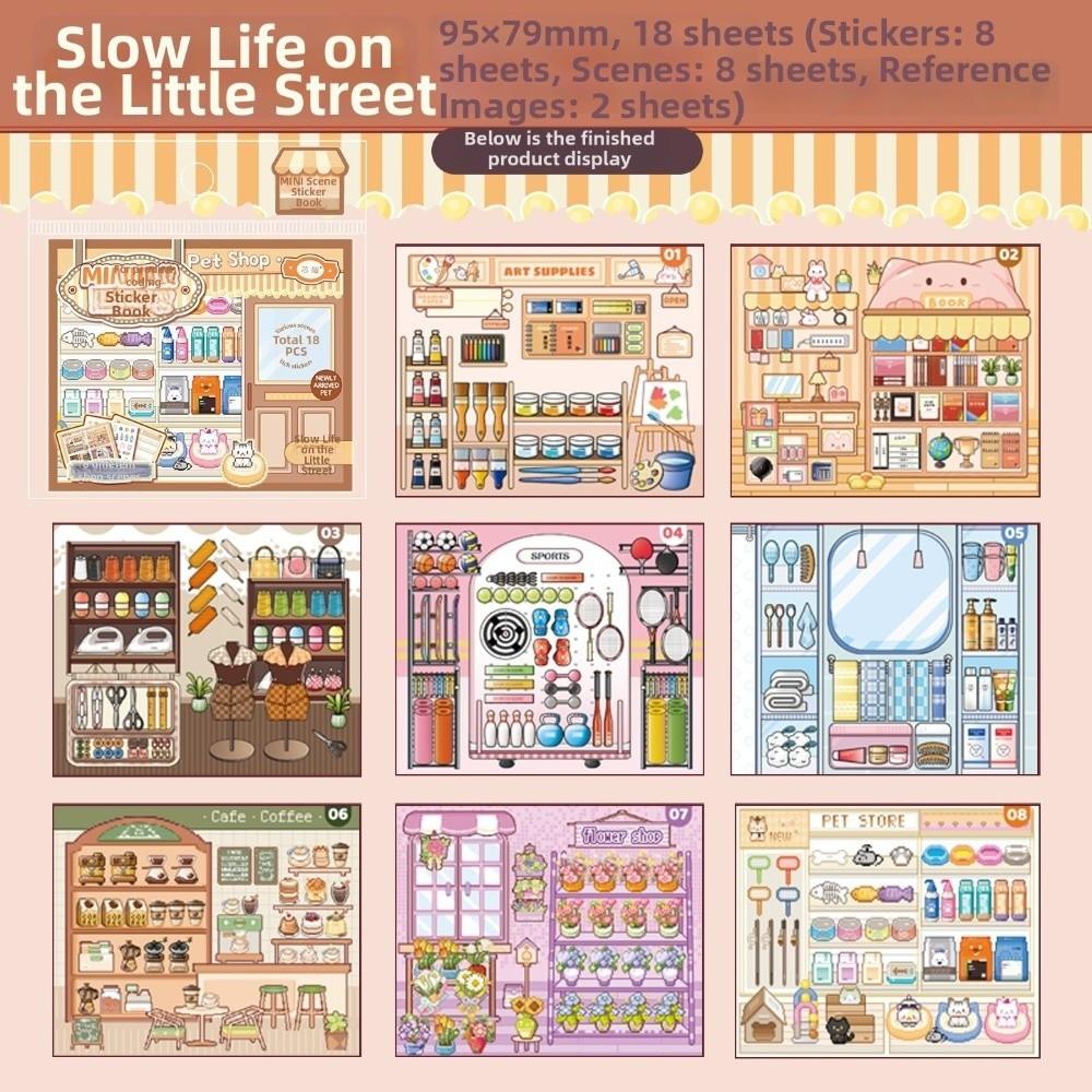 Store Themes 3D Sticker Book PET Stacking Sticker New Scenery Stickers for Children B